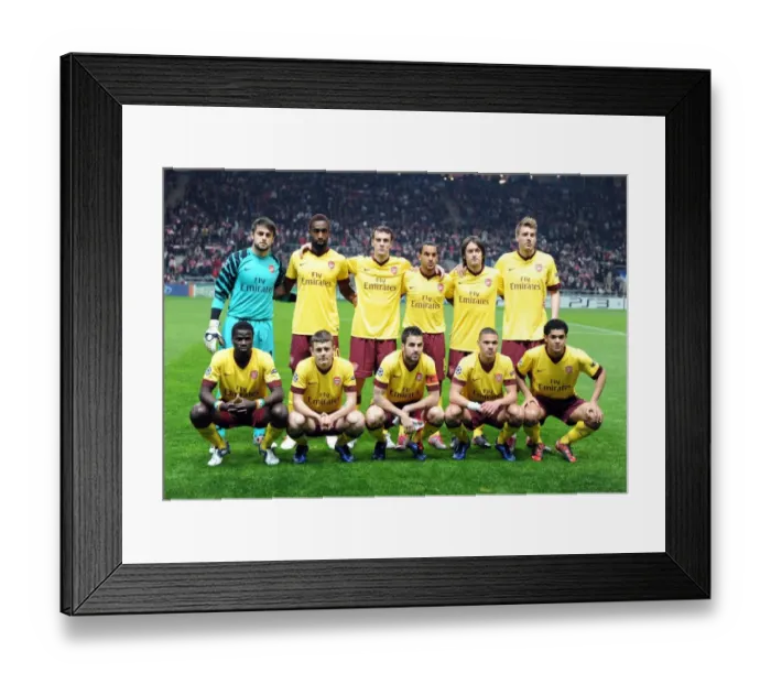 Framed Print : Arsenal team. SC Braga 2: 0 Arsenal, UEFA Champions League, Group H, Estadio Municipal de Braga