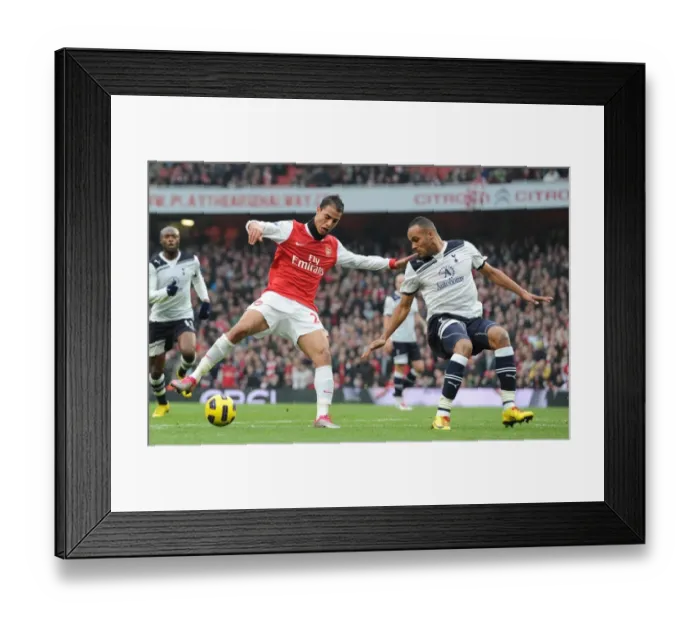 Framed Print : Chamakh vs Kaboul: Tottenham's Triumph over Arsenal in the Premier League (2010-11)