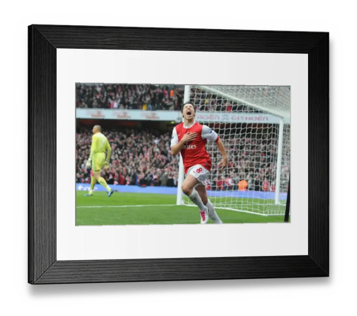 Framed Print : Thrilling Comeback: Samir Nasri's Stunner vs. Tottenham Hotspur (3-2), Arsenal Football Club, Premier League 2010-11