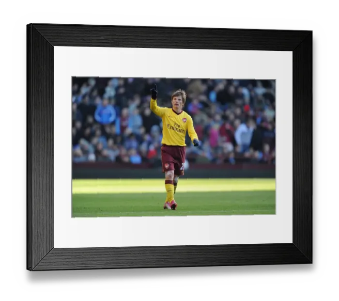 Framed Print : Arshavin's Stunner: Arsenal's Triumphant 4-2 Victory Over Aston Villa in the Premier League