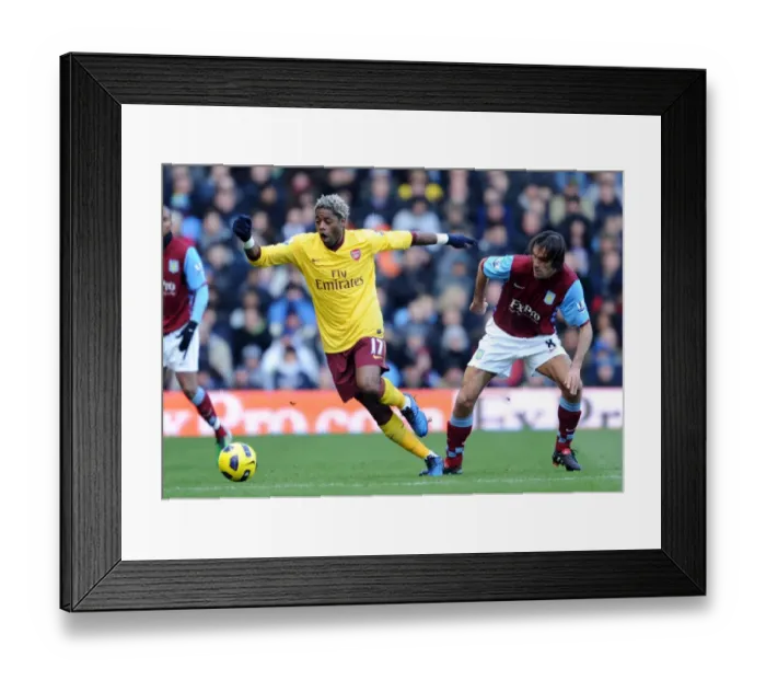 Framed Print : Alex Song (Arsenal) Robert Pires (Villa). Aston Villa 2: 4 Arsenal. Barclays Premier League