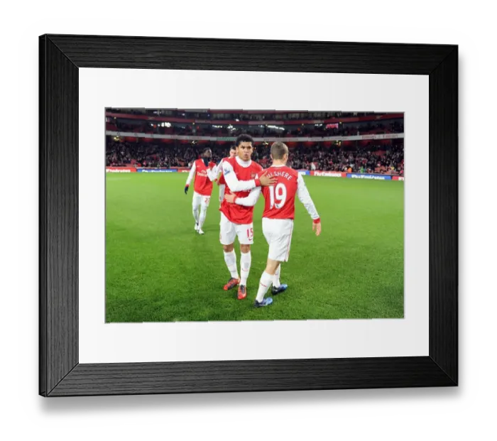 Framed Print : Denilson and Jack Wilshere (Arsenal). Arsenal 2: 0 Wigan Athletic. Carling Cup