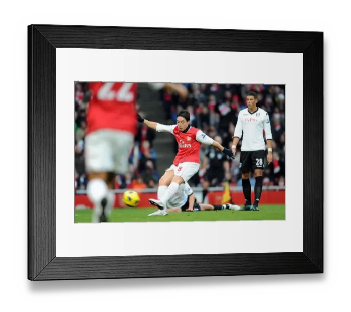 Framed Print : Samir Nasri scores Arsenals 1st goal. Arsenal 2: 1 Fulham. Barclays Premier League Framed Print : Samir Nasri scores Arsenals 1st goal. Arsenal 2: 1 Fulham. Barclays Premier League
