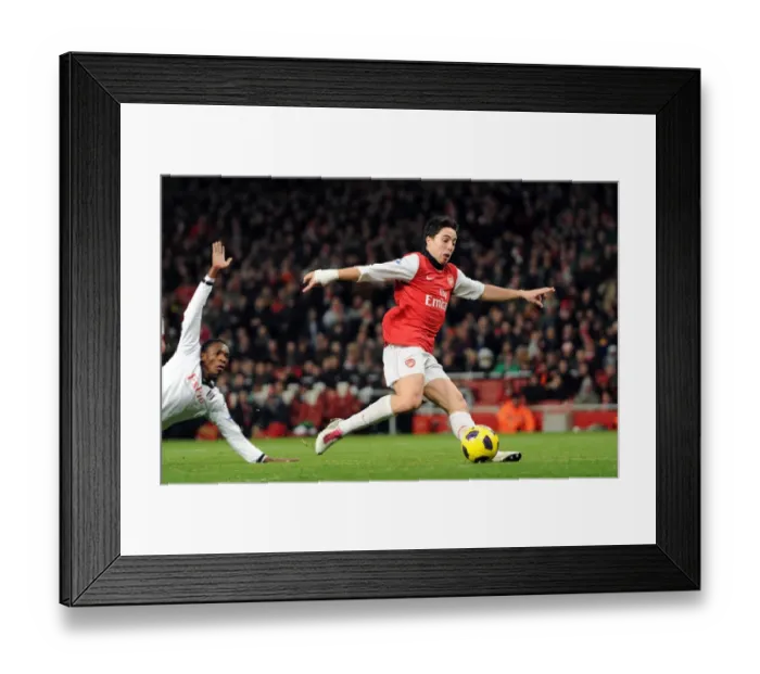 Framed Print : Samir Nasri on his way to scoring his and Arsenals 2nd goal. Arsenal 2: 1 Fulham Framed Print : Samir Nasri on his way to scoring his and Arsenals 2nd goal. Arsenal 2: 1 Fulham