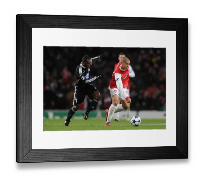 Framed Print : Denilson (Arsenal) Medo (Partizan). Arsenal 3: 1 Partizan Belgrade, UEFA Champions League Framed Print : Denilson (Arsenal) Medo (Partizan). Arsenal 3: 1 Partizan Belgrade, UEFA Champions League