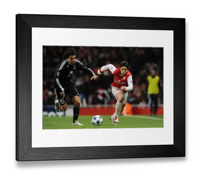 Framed Print : Samir Nasri (Arsenal) Strefan Savic (Partizan). Arsenal 3: 1 Partizan Belgrade Framed Print : Samir Nasri (Arsenal) Strefan Savic (Partizan). Arsenal 3: 1 Partizan Belgrade