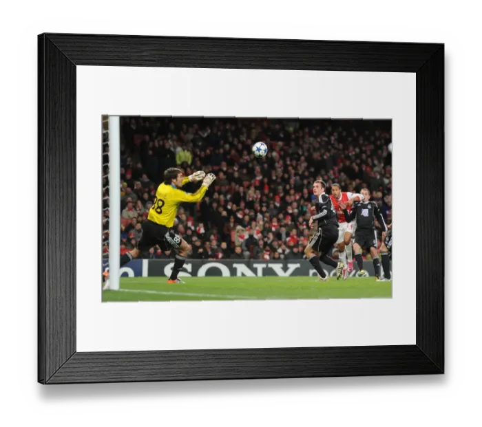 Framed Print : Theo Walcott Scores the Second Goal: Arsenal Leads 2-1 vs. Partizan Belgrade, UEFA Champions League Framed Print : Theo Walcott Scores the Second Goal: Arsenal Leads 2-1 vs. Partizan Belgrade, UEFA Champions League