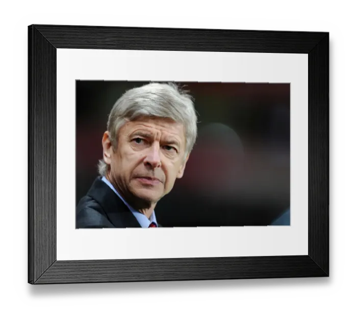 Framed Print : Arsene Wenger Leads Arsenal to 3:1 Victory over Partizan Belgrade in UEFA Champions League at Emirates Stadium