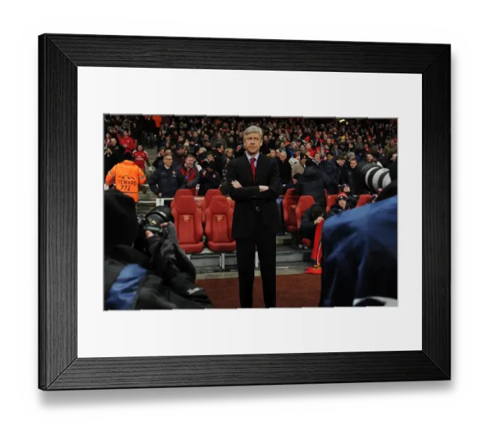 Framed Print : Arsenal manager Arsene Wenger. Arsenal 3: 1 Partizan Belgrade, UEFA Champions League