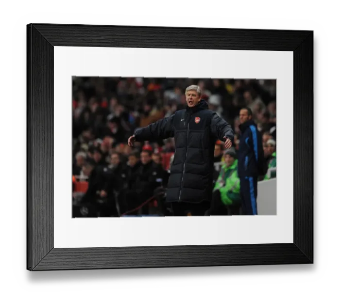 Framed Print : Arsene Wenger Celebrates Arsenal's Triumph: 3-1 Over Partizan Belgrade in the UEFA Champions League Framed Print : Arsene Wenger Celebrates Arsenal's Triumph: 3-1 Over Partizan Belgrade in the UEFA Champions League