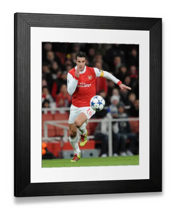 Framed Print : Arsenal's Robin van Persie Scores Brace in 3-1 UEFA Champions League Victory over Partizan Belgrade