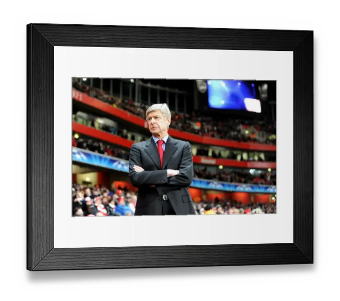 Framed Print : Arsene Wenger and Arsenal Secure 3:1 Victory over Partizan Belgrade in UEFA Champions League Group H