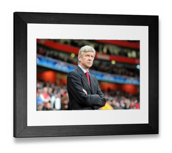 Framed Print : Arsene Wenger the Arsena Manager. Arsenal 3: 1 Partizan Belgrade. UEFA Champions League