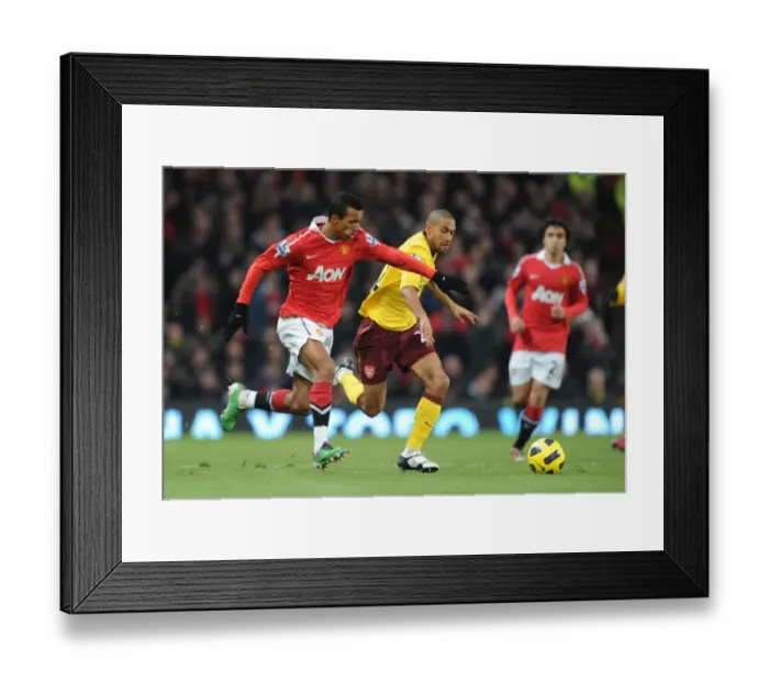 Framed Print : Gael Clichy (Arsenal) Nani (Man United). Manchester United 1: 0 Arsenal