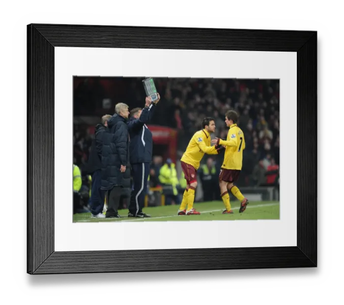 Framed Print : Arsenal captain Cesc Fabregas comes on as a substitute for Tomas Rosicky Framed Print : Arsenal captain Cesc Fabregas comes on as a substitute for Tomas Rosicky