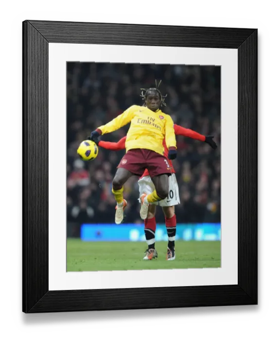 Framed Print : Bacary Sagna (Arsenal). Manchester United 1: 0 Arsenal, Barclays Premier League