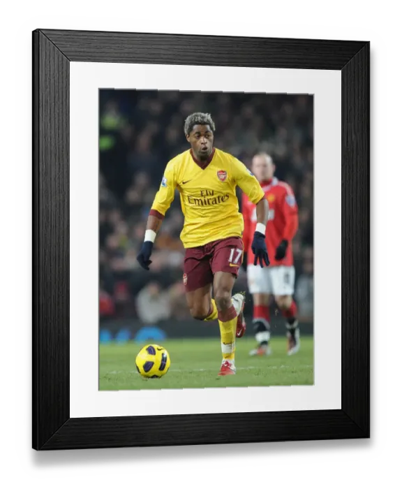 Framed Print : Alex Song (Arsenal). Manchester United 1: 0 Arsenal, Barclays Premier League Framed Print : Alex Song (Arsenal). Manchester United 1: 0 Arsenal, Barclays Premier League