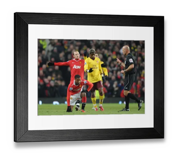 Framed Print : Alex Song (Arsenal) Patrice Evra (Man United). Manchester United 1: 0 Arsenal
