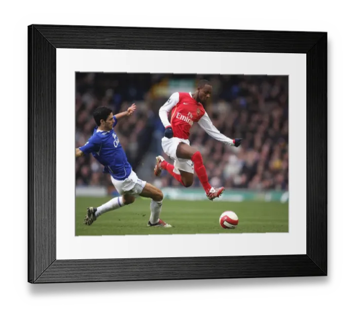 Framed Print : Mikel Arteta vs. Justin Hoyte: Everton's Defiant 1-0 Win Over Arsenal at Goodison Park, 2007 Framed Print : Mikel Arteta vs. Justin Hoyte: Everton's Defiant 1-0 Win Over Arsenal at Goodison Park, 2007