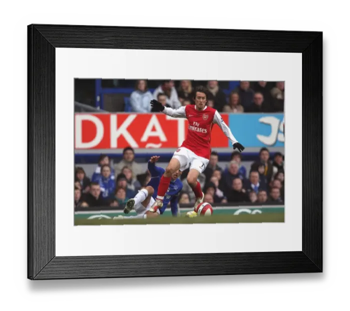 Framed Print : Clash of Stars: Rosicky vs. Neville - Everton's 1-0 Victory over Arsenal, 2007
