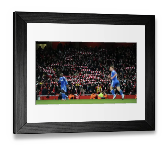 Framed Print : Arsenal fans. Arsenal 3: 1 Chelsea. Barclays Premier League. Emirates Stadium, 27  /  12  /  10