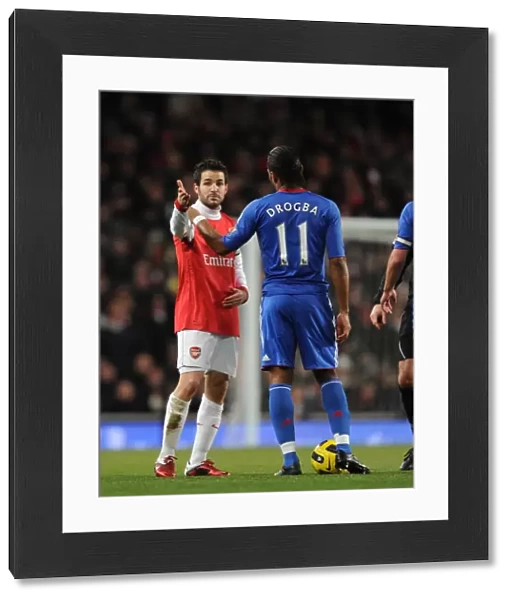 Cesc Fabregas (Arsenal) Didier Drogba (Chelsea). Arsenal 3: 1 Chelsea. Barclays Premier League