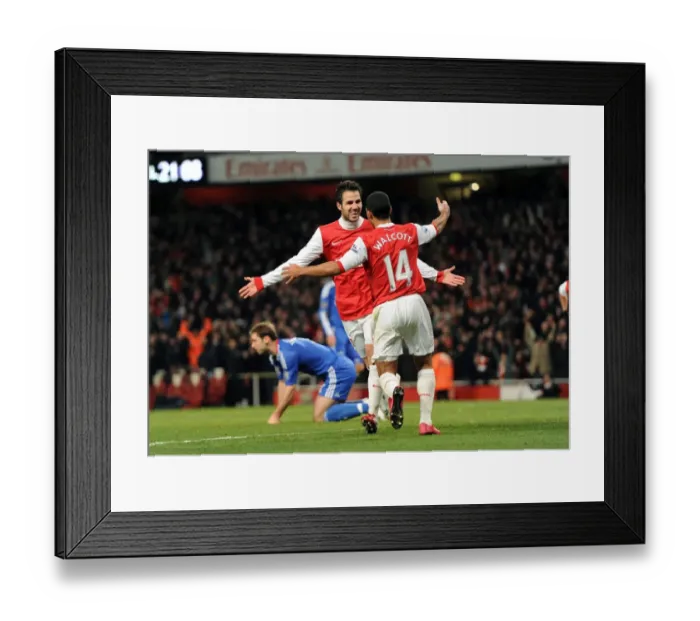 Framed Print : Arsenal's Unstoppable Duo: Fabregas and Walcott's Brilliant Performance in Arsenal's 3-1 Victory Over Chelsea Framed Print : Arsenal's Unstoppable Duo: Fabregas and Walcott's Brilliant Performance in Arsenal's 3-1 Victory Over Chelsea
