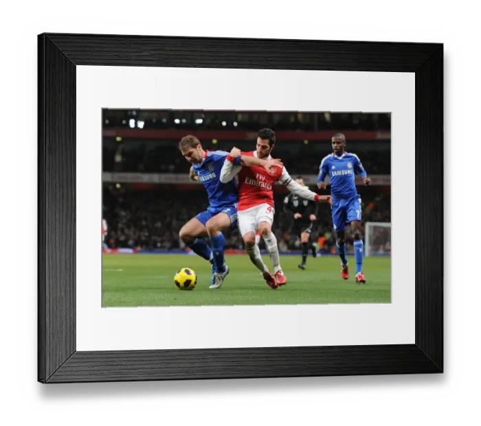 Framed Print : Cesc Fabregas (Arsenal) Branislav Ivanovic (Chelsea). Arsenal 3: 1 Chelsea Framed Print : Cesc Fabregas (Arsenal) Branislav Ivanovic (Chelsea). Arsenal 3: 1 Chelsea