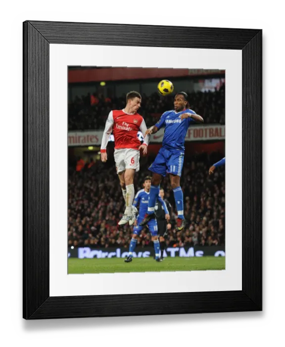 Framed Print : Laurent Koscielny (Arsenal) Didier Drogba (Chelsea). Arsenal 3: 1 Chelsea