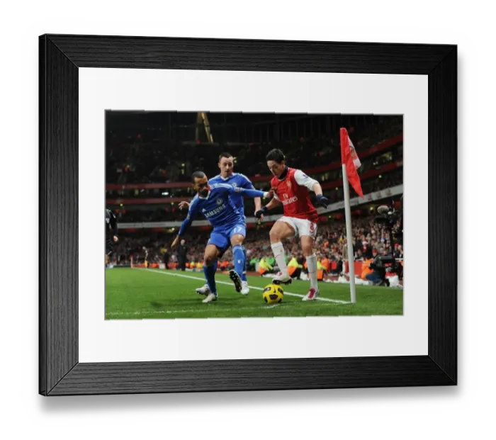 Framed Print : Samir Nasri (Arsenal) Jose Bosingwa and John Terry (Chelsea). Arsenal 3: 1 Chelsea