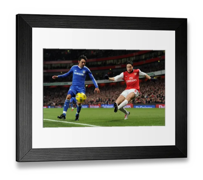 Framed Print : Samir Nasri (Arsenal) Paulo Ferreira (Chelsea). Arsenal 3: 1 Chelsea. Barclays Premier League