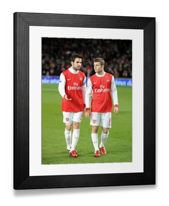 Framed Print : Cesc Fabregas and Jack Wilshere (Arsenal). Arsenal 3: 1 Chelsea. Barclays Premier League Framed Print : Cesc Fabregas and Jack Wilshere (Arsenal). Arsenal 3: 1 Chelsea. Barclays Premier League