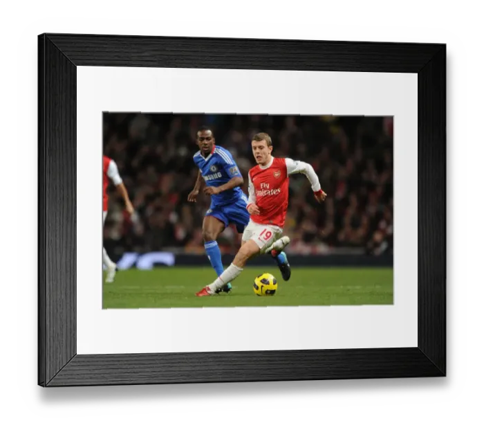 Framed Print : Jack Wilshere (Arsenal) Gael Kauta (Chelsea). Arsenal 3: 1 Chelsea. Barclays Premier League