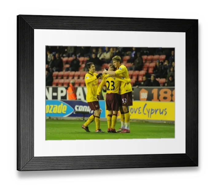 Framed Print : Nicklas Bendtner celebrates scoring the 2nd Arsenal goal with Andrey Arshavin Framed Print : Nicklas Bendtner celebrates scoring the 2nd Arsenal goal with Andrey Arshavin