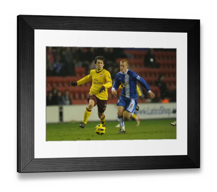 Framed Print : Rosicky vs Watson: Dramatic Draw at Wigan Athletic (Arsenal vs Wigan, 2010-11)