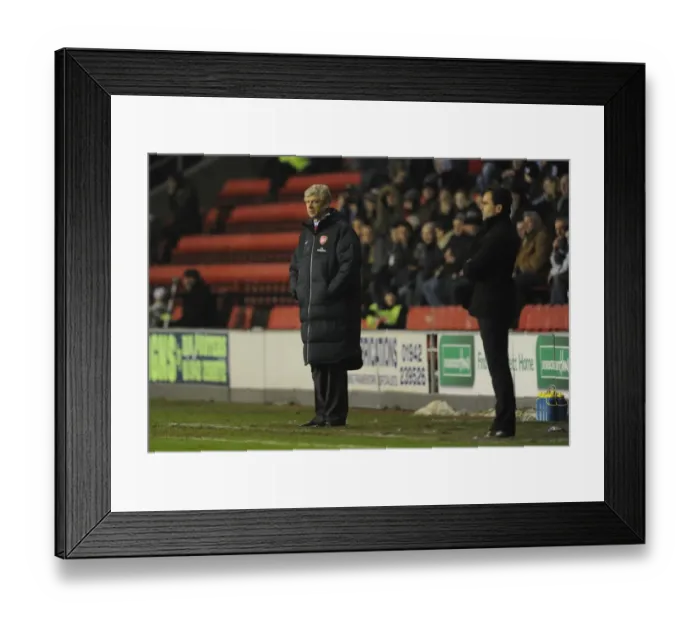 Framed Print : Arsene Wenger at the 2-2 Stalemate: Wigan Athletic vs. Arsenal, December 29, 2010