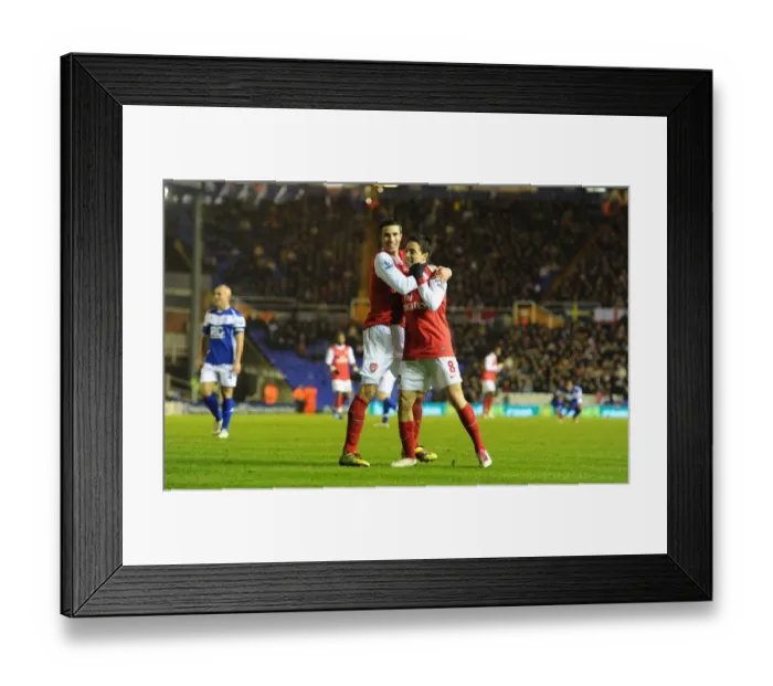 Framed Print : Nasri and van Persie: Celebrating Arsenal's Second Goal Against Birmingham (1-3), 2011 Framed Print : Nasri and van Persie: Celebrating Arsenal's Second Goal Against Birmingham (1-3), 2011