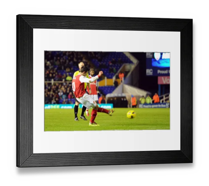 Framed Print : Robin van Persie scores Arsenals 1st goal from a free kick. Birmingham City 0
