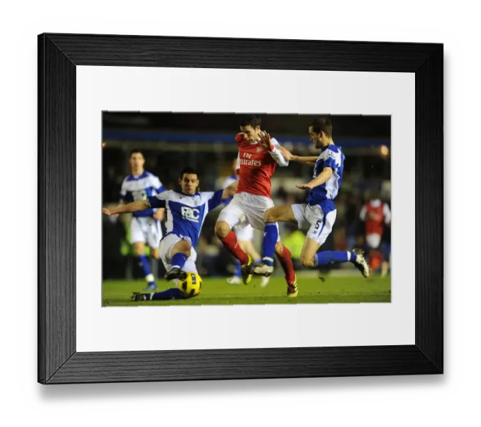 Framed Print : Arsenal's Van Persie Scores Three against Birmingham's Johnson and Dann Framed Print : Arsenal's Van Persie Scores Three against Birmingham's Johnson and Dann