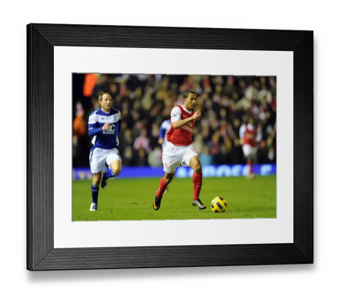 Framed Print : Theo Walcott's Brilliant Hat-Trick: Arsenal Crushes Birmingham City 3-0 in Premier League