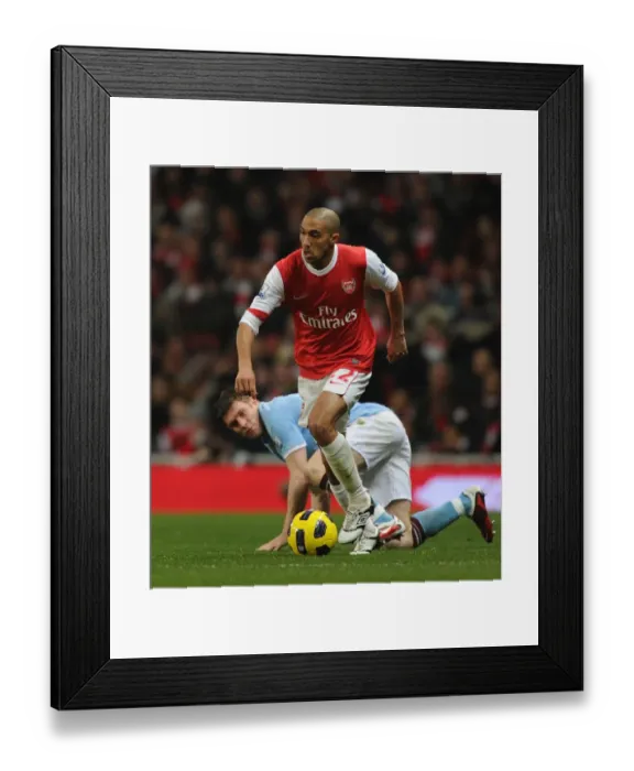 Framed Print : Gael Clichy (Arsenal) James Milner (Man City). Arsenal 0: 0 Manchester City Framed Print : Gael Clichy (Arsenal) James Milner (Man City). Arsenal 0: 0 Manchester City