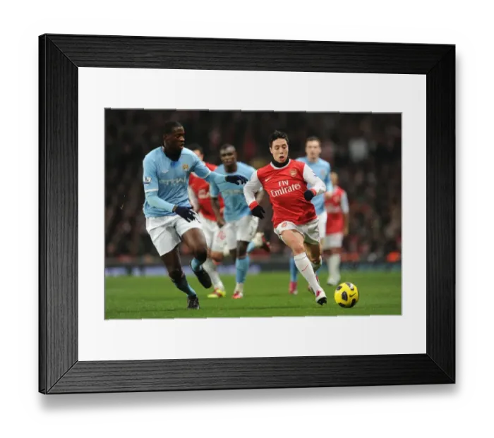Framed Print : Samir Nasri (Arsenal) Yaya Toure (Man City). Arsenal 0: 0 Manchester City