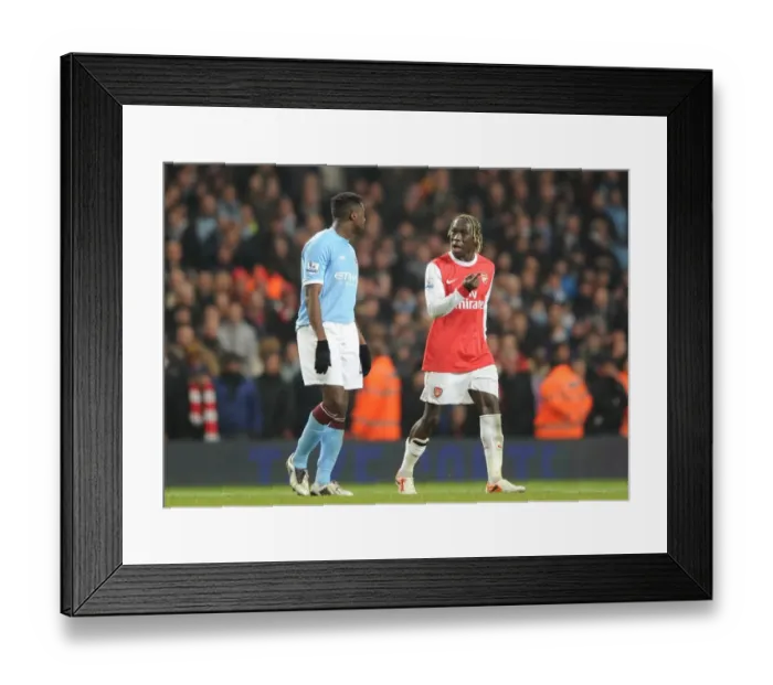 Framed Print : Bacary Sagna (Arsenal) Kolo Toure (Man City). Arsenal 0: 0 Manchester City