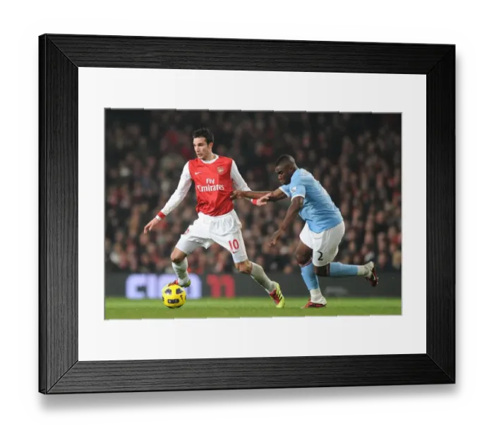 Framed Print : Robin van Persie (Arsenal) Micah Richards (Man City). Arsenal 0: 0 Manchester City