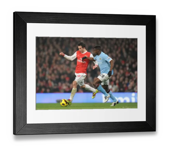 Framed Print : Arsenal vs Manchester City: Rival Rivals - Van Persie vs Toure Stalemate