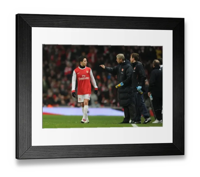 Framed Print : Arsenal manager Arsene Wenger talks with Samir Nasri. Arsenal 0: 0 Manchester City Framed Print : Arsenal manager Arsene Wenger talks with Samir Nasri. Arsenal 0: 0 Manchester City