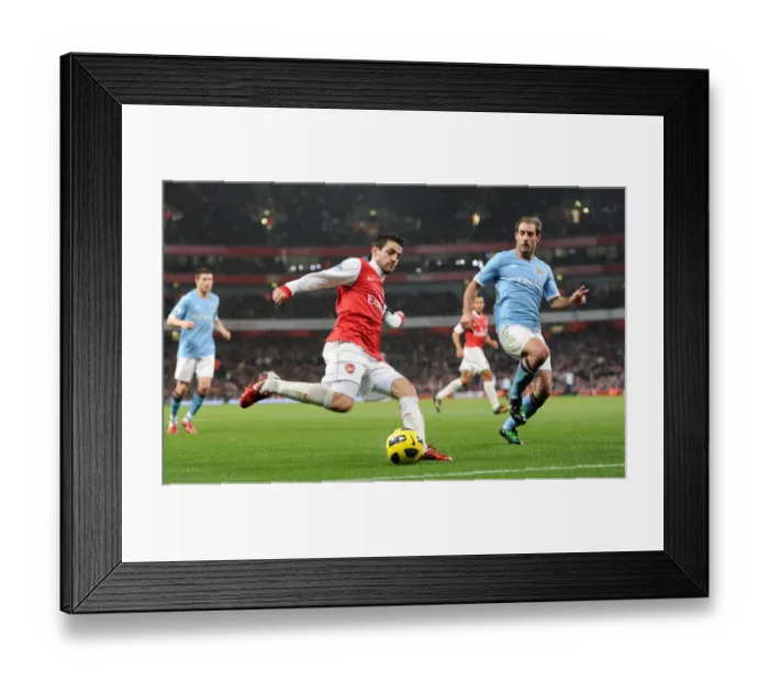 Framed Print : Cesc Fabregas (Arsenal) Pablo Zabaleta (Man City). Arsenal 0: 0 Manchester City