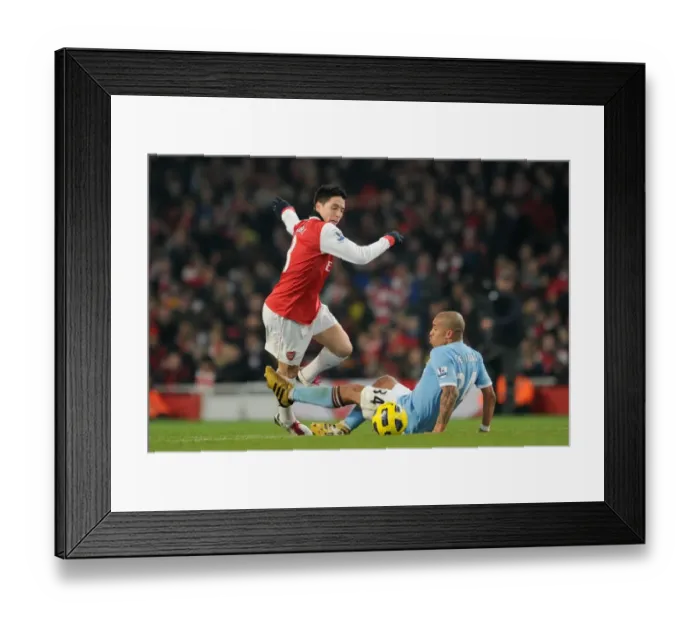 Framed Print : Nasri vs. De Jong: A Battle at the Emirates - Arsenal vs. Manchester City, 0-0