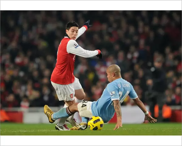 Samir Nasri (Arsenal) Nigel De Jong (Man City). Arsenal 0: 0 Manchester City