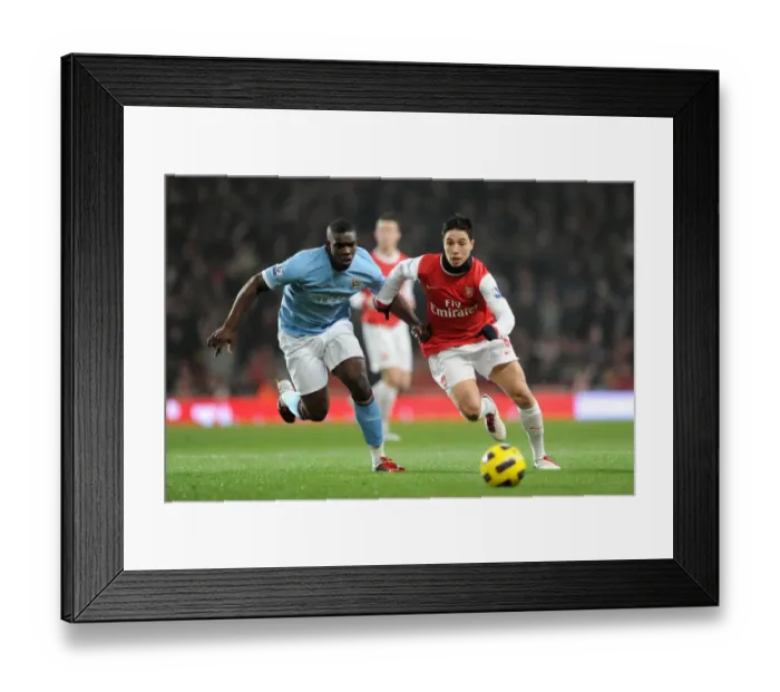 Framed Print : Samir Nasri (Arsenal) Micah Richards (Man City). Arsenal 0: 0 Manchester City